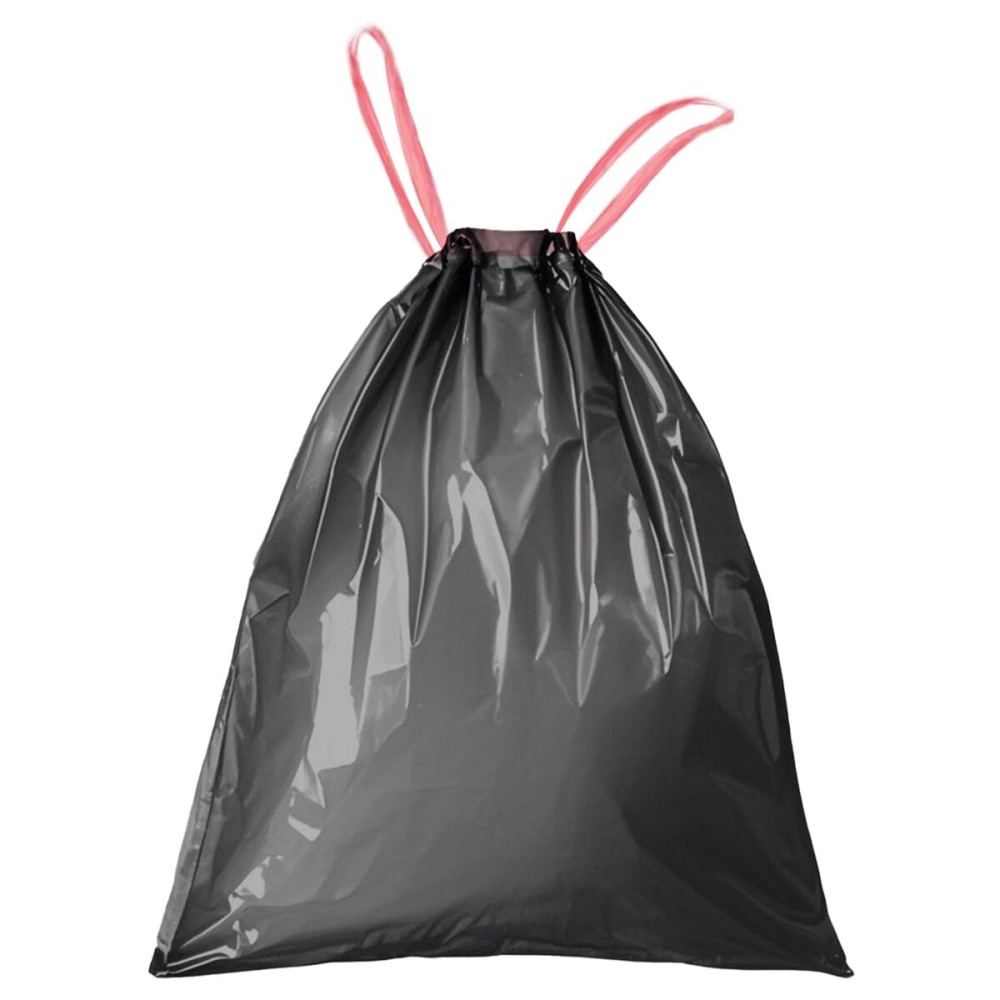 Waikas 4 Gallon Trash Bag Drawstring, Small Garbage Bags, 1.2Mil Thickness, 45 * 50cm, 5.5g/pcs, Pack of 60 Pcs, Unscented, Black