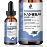 Magnesium Glycinate Liquid, Magnesium Complex Supplement with Omega3, L-Theanine and Vitamin for Calm, Sleep Support, Muscle Relief, Non GMO, Blueberry Flavor, 2 Fl Oz