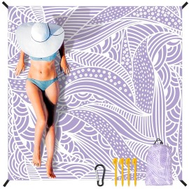 HIHOHO Beach Blanket Waterproof Sandproof Extra Large Beach Mat 79 X 83/120x108for 1-8 Adults Quick Drying Durable Outdoor Picnic Mat for Beach Travel Camping Hiking