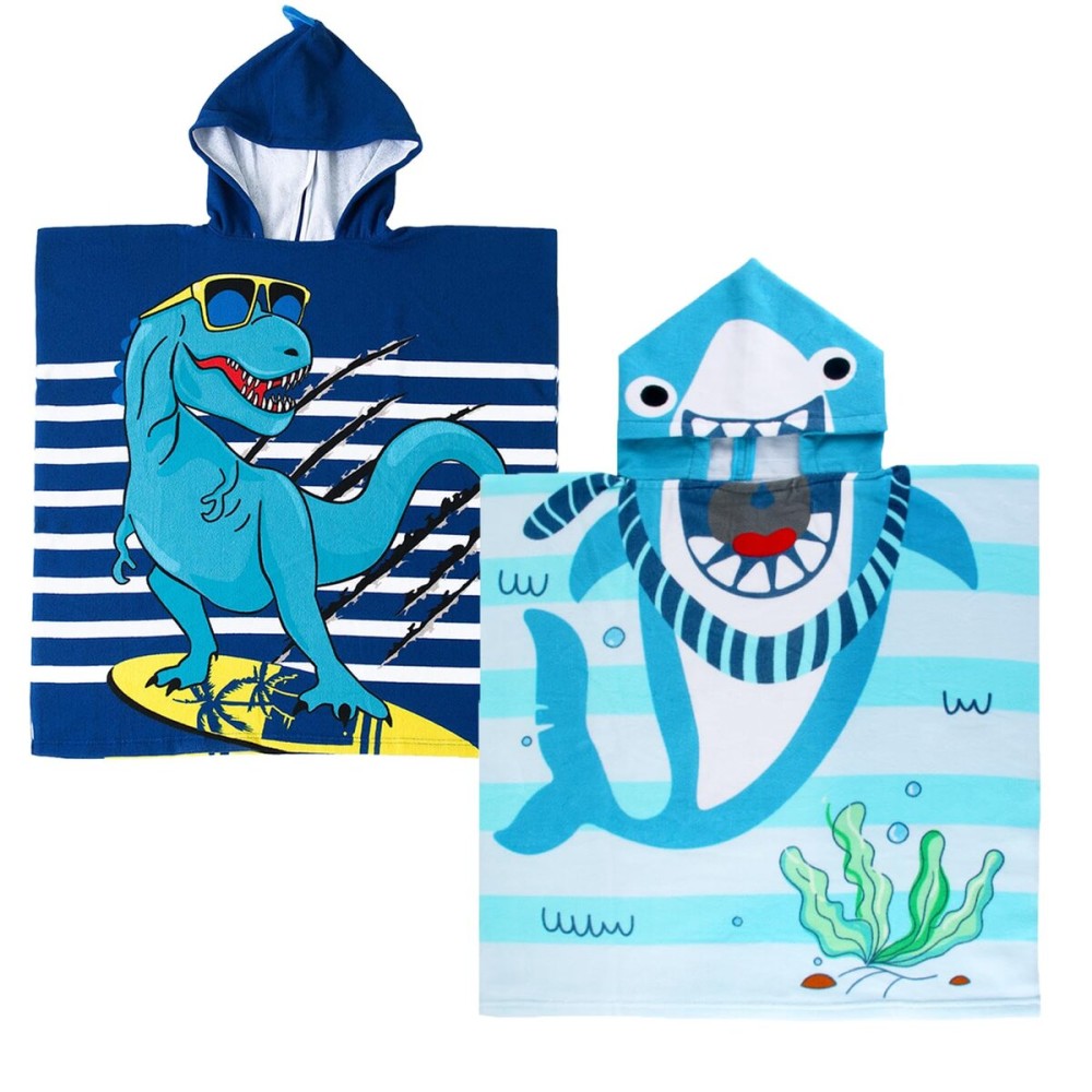 NovForth Kids Beach Towel for Boys Girls, Hooded Bath Towel Wrap, Toddler Pool Towel with Hood