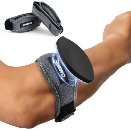 CAMBIVO 2 Pack Tennis Elbow Brace for Men & Women, Elbow Pain Relief for Tendonitis, Tennis & Golfer\'s Elbow, Adjustable Elbow Strap with Compression Pad (Dark Gray)
