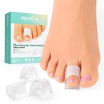 Welnove Hammertoe Corrector - Toe Straightener to Curled Toes, Broken toe, Bunion Corrector for Women and Men, Large*3 Pairs
