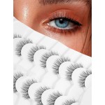 Eyelashes Short Natural Lashes Wispy Eyeashes Natural Look 10mm Strip Lashes False Eyelashes C Curl Eye Lashes Pack 0.1MM Thin Band 3D Volume Soft Eyelash Siligli Lash 7 Pair