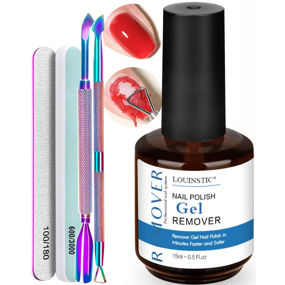 Gel Nail Polish Remover,Gel Remover for Nails No Need to Soak or Wrap, Quickly Remove Nail Polish in 2-5 Minutes, Professional Nail Remover Kit