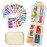 Pill Organizer with Medicine Labels 161 Labels Travel Daily Pill Container Mini Medication Organizer Storage Pill Organizer Travel Essentials Pill Case 7 Day (Beige, 1 Pack)