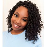 Aksice Pre-looped Yanky Twist Crochet Hair 8 Inch 8 Packs Bohemian Passion Twist Spring Mini Twist Crochet Hair for Black Women Boho Crochet Braids Synthetic (1B)