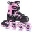 Kuxuan Skates Adjustable Inline Skates for Girls Women with Full Light Up Wheels Outdoor Fun Illuminating Skates for Kids and Adult, X-Large(Adult 8-10 US), Pink