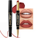 evpct 1Pcs Light Brown Lip Liner and Lipstick Set Kit for Women Matte Lips Kit with Lip Liner Lip Stains Long Lasting Waterproof 24 Hour Lipstick and Lip Liners Combo Lipliners Pencil Set 10