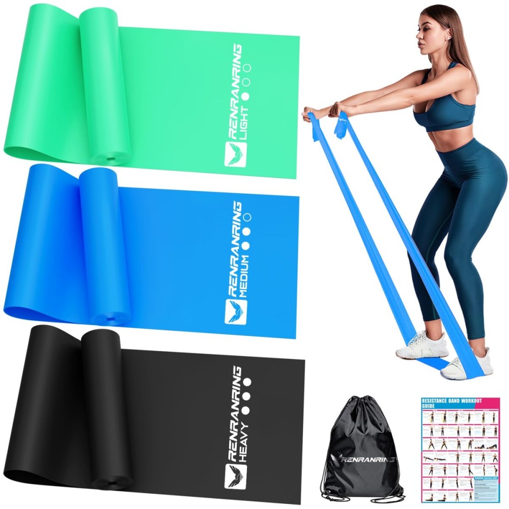 Resistance Bands for Working Out, Exercise Bands for Physical Therapy, Stretch, Recovery, Pilates, Rehab, Strength Training and Yoga Starter Set