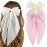 ATODEN Silky Satin Hair Bows Pink Beige 2Pcs Big Hair Bows Hair Ribbons Oversized Long Tail Bow Hair Clips Large Hair Ribbon Barrettes Metal Clips Bowknot Aesthetic Hair Accessories for Women Girls