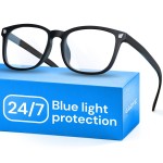 Gaoye Matte Black Blue Light Glasses for Computer & Gaming - Anti UV Ray Lenses, Scratch-Resistant & Comfort Fit