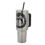 Bioworld Star Wars Mandalorian Mythosaur Skull Bounty Hunter Logo 40 Oz Silver Stainless Steel Tumbler