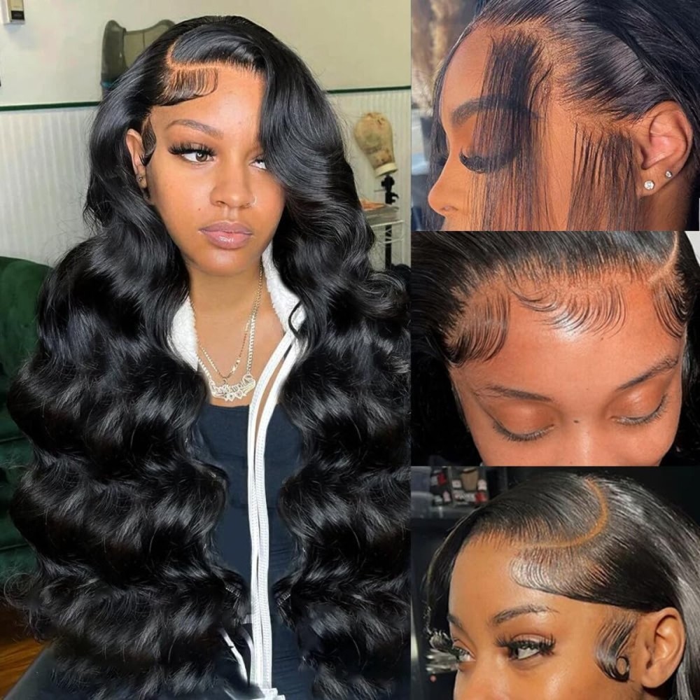 Tiwugi Body Wave Human Hair Wigs Pre Plucked 180% Density 13x4 HD Frontal Wigs Human Hair Body Wave Glueless Lace Front Wigs Human Hair for Women 26 Inch
