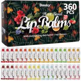 Dmsky Lip Balm Bulk - Fruit Variety Pack, Hydrating for Men, Women, Kids - 0.15 Oz, 360 Count