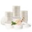 Belinlen 50 SET 5 OZ Disposable White Ice Cream Cups with Lids Medium Hot and Cold To Go Cups Paper Cup Takeout Food Container