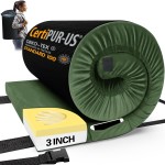 CYMULA CertiPUR-US Memory Foam Camping Mattress Pad, Portable Foam Sleeping Pad for Camping, Roll up Green Single Sleeping Mat Guest Floor Bed for Sleepover, Car, Tent SUV Cot Mattress