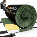 CYMULA CertiPUR-US Memory Foam Camping Mattress Pad, Portable Foam Sleeping Pad for Camping, Roll up Cot Green Sleeping Mat Floor Mattress Guest Floor Bed for Sleepover, Car, Tent SUV Cot Mattress