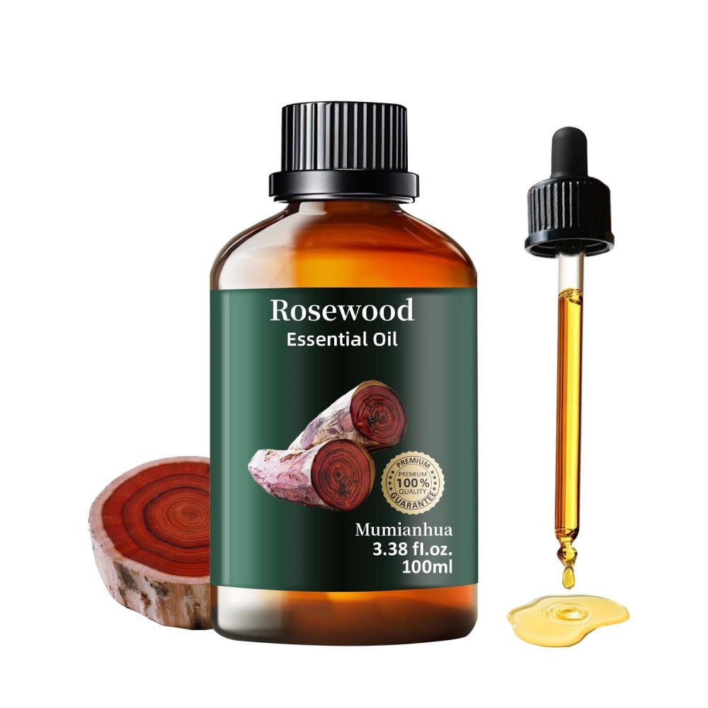 Rosewood Essential Oil for Outdoor Shield, Natural Protective Barrier, Sweet Woody Aroma for Reed Diffuser, Spray, Skin & Hair Care, DIY Blends, Candle, Soap, Making, DIY, Massage 3.38 Fl Oz