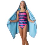 Flow Hydro Sport Towel - Microfiber Quick Dry Swimming Towels for Swim, Pool, Triathlon, and Other Water Sports in Medium, Large, Extra Large, and Hooded Sizes (Aqua, Large w/Hood)