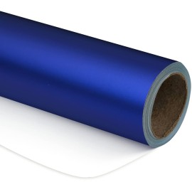 RUSPEPA Blue Wrapping Paper - Matte Metal Royal Blue Solid Color Paper Roll Perfect for Wedding, Birthday, Christmas, DIY Bouquet - 17 Inches X 16.5 Feet
