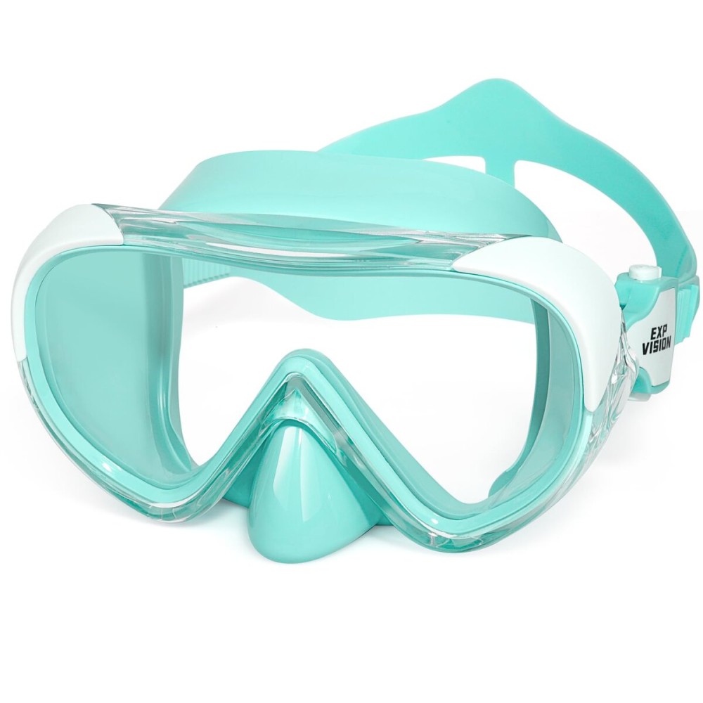 Kids Swim Mask 180 Snorkel Diving Mask, Anti-Fog Child Swim Goggles with Nose Cover No-Leak Swimming Goggles Anti-Shattered Lens for Youth 4-15 (Mint Green)