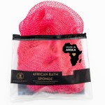 BELLANOMI African Exfoliating Net Sponge, Authentic, Ethically sourced from Nigeria, 45 inches Long, Back Scrubber for Daily use (Pink)