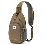 SKYSPER Sling Bag RFID Crossbody Sling Backpack Cross Body Shoulder Bag Travel Hiking Daypack for Women Men(Taupe)