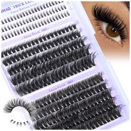 TOOCHUNAG Lash Clusters with Bottom Lashes 80D+100D Cluster Eyelash Extensions Wispy Individual Lashes Bottom Eyelash Clusters 10-18mm Fluttery Volume Clusters Lashes DIY Curly Lash Extension at Home