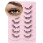 Frihappy Natural Looking False Eyelashes Natural Lashes False Lashes Wispy Lashes C Curl Lashes 15mm Lashes 3D Air-Isis