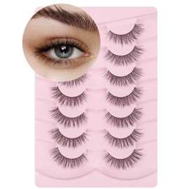 Frihappy Natural Looking False Eyelashes Natural Lashes False Lashes Wispy Lashes C Curl Lashes 15mm Lashes 3D Air-Isis