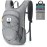 SKYSPER 15L Foldable Hiking Backpack Lightweight Packable Travel Daypack with Chest Strap Small Outdoor Folding Back Pack Collapsible Bag for Women Men (Grey)