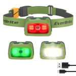 EverBrite Rechargeable Headlamp, 350 Lumens Headlamp with Red Light and Memory Function, 7 Modes Running Headlamp, Bright Headlamps for Camping, Fishing, Hunting, Night Vision