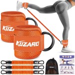 KUZARO Ankle Resistance Bands with Cuffs, Ankle Weights Bands for Working Out, Women Leg and Glutes Workout Equipment, Exercise Bands for Kickbacks, Butt and Booty Trainer, Home Gym Fitness Equipment
