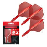 Target Darts K Flex Integrated Dart Flights and Shafts, No.2 Red (Short) | Pack of 3 K-Flex - No2, Kflex All in One Moulded Dart Flight & Stem | Professional Dart Accessories