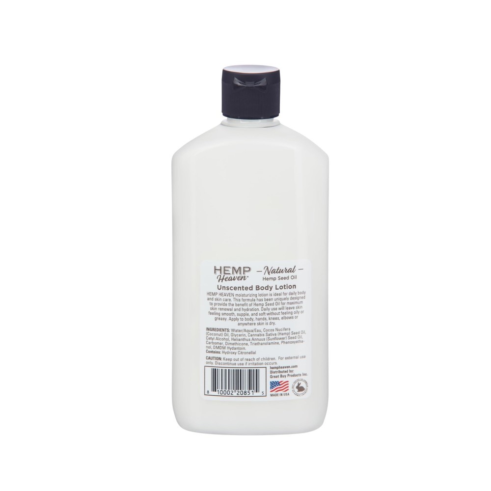 Hemp Heaven Hemp Lotion - Lotion Unscented Scent - Natural Hemp Seed Oil, Paraben-Free, 18 oz, Made in USA, Nourishing for Men & Women, EWG Verified, Anti-Aging