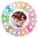 CLLOT Hair Clips for Girls - 20PCS Fully Lined Hair Bows Alligator Clips for Toddlers, Kids, Infants, and Babies