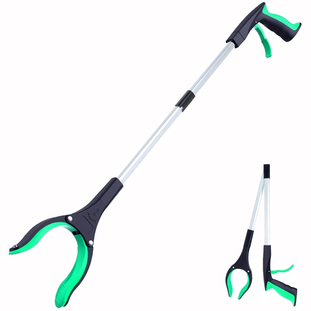 Grabber Reacher Tool - 32 Extra Long Foldable Gripper and Reaching Tool - Heavy Duty Pick Up Stick Grabbers for Seniors, Trash, Surgery Recovery Must Haves Gifts (Green)
