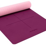 Heathyoga Eco Friendly Non Slip Yoga Mat, Body Alignment System, SGS Certified TPE Material - Textured Non Slip Surface and Optimal Cushioning,72x 26 Thickness 1/4
