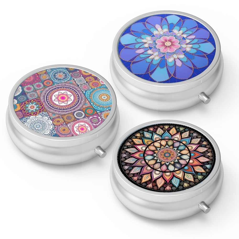 Pill Box 3 Compartment Small Pill Case,Portable for Pocket or Purse Pill Organizer Pill Container Holder to Hold Vitamins, Medication, Fish Oil and Supplements(3PCS)