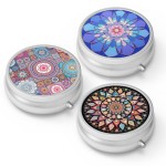 Pill Box 3 Compartment Small Pill Case,Portable for Pocket or Purse Pill Organizer Pill Container Holder to Hold Vitamins, Medication, Fish Oil and Supplements(3PCS)