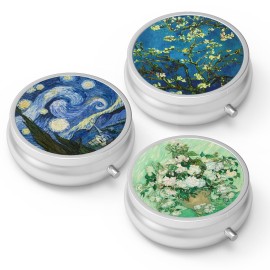 Pill Box 3 Compartment Small Pill Case,Portable for Pocket or Purse Pill Organizer Pill Container Holder to Hold Vitamins, Medication, Fish Oil and Supplements(3PCS)