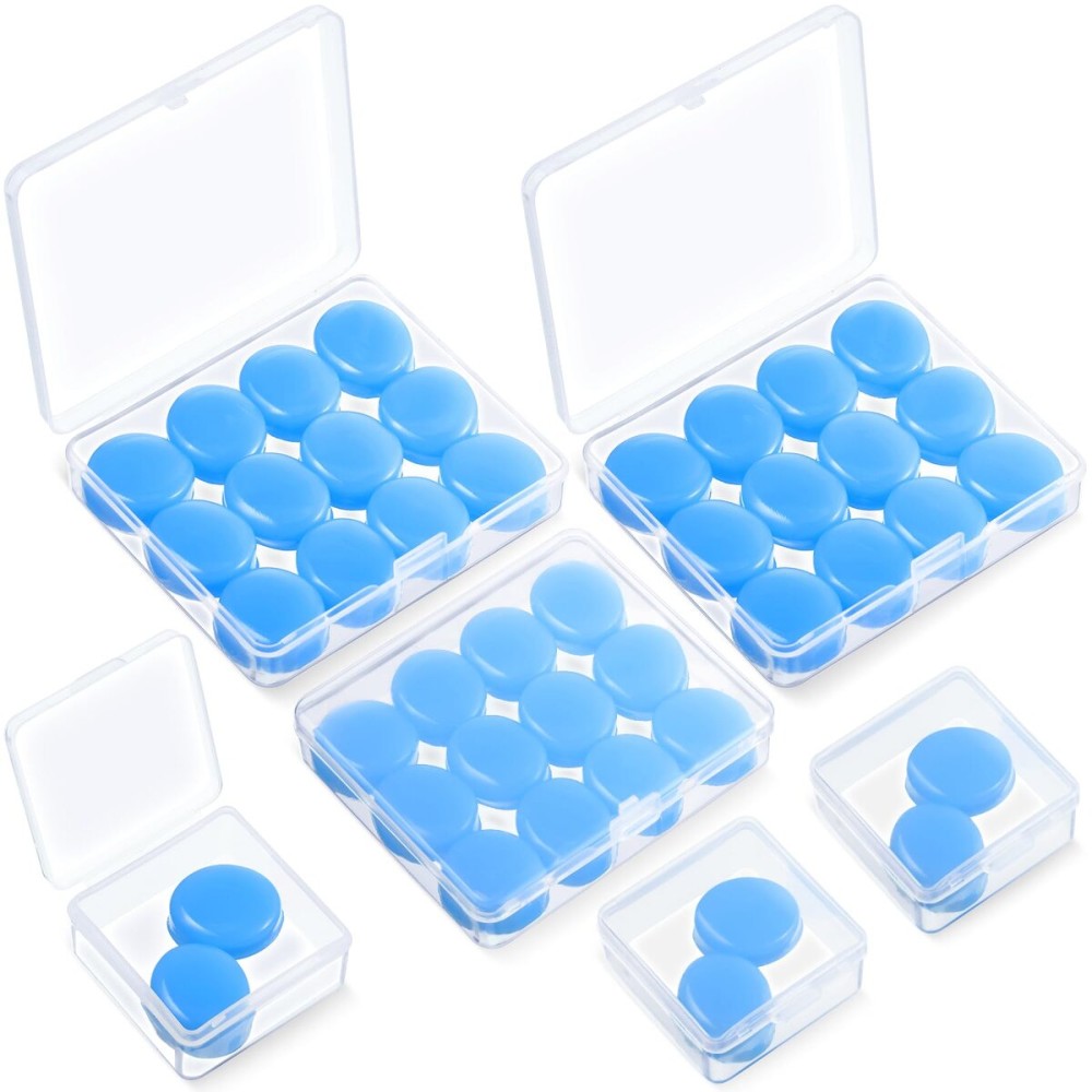Frienda 21 Pairs Ear Plugs for Sleeping Reusable Moldable Silicone Earplugs Soft Noise Cancelling Earplugs Sound Blocking Ear Plugs with Case for Swimming Concert 32dB NRR (Blue)