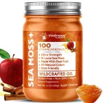 Irish Sea Moss Gel Raw - Wildcrafted Superfood Seamoss Gel - Apple Cinnamon Flavor, Vitamin and Mineral-Rich from Pristine Caribbean Waters, Immune and Digestive Health Support - 10 oz