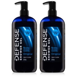 Defense Soap Tea Tree Body Wash | All Natural Organic Shower Soap for Athletes | Odor Control & Skin Fungal Protection for Sports, Post Workout & Recovery - 32 oz (Pack of 2)
