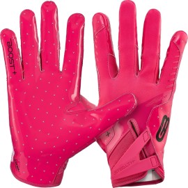 Grip Boost Football Gloves - Solid Stealth 6.0 Boost Plus Sticky Technology - Adult and Youth Football Gloves for Wide Receiver - Men\'s and Boys Sizes (Solid Pink, Youth Medium)
