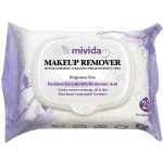 mivida Hypoallergenic Makeup Remover Wipes with Hyaluronic Acid, Alcohol Free & Fragrance Free Makeup Wipes For Sensitive skin, Plant Based Make Up Remover, Travel Friendly 25 Count