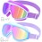 Vvinca Kids Goggles with Comfort Fabric Strap, Kids Swim Goggles Wide View Anti-Fog/UV No Leaking Swimming Goggles for 3-14