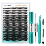 GEMERRY Lash Extension Kit DIY 280pcs Lash Clusters Kit Eyelash Extension Kit D Curl Individual Lashes Kit with Lash Bond and Seal Lash Tweezers for Self Use40P-10-18mm)