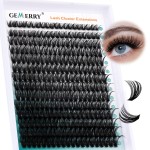 Lash Clusters Fluffy Cluster Lashes Extensions Thick 280pcs D Curl Eyelash Clusters DIY At Home Individual Lashes Extension by GEMERRY60P-10-18mm)