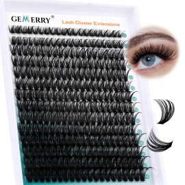 Lash Clusters Fluffy Cluster Lashes Extensions Thick 280pcs D Curl Eyelash Clusters DIY At Home Individual Lashes Extension by GEMERRY60P-10-18mm)
